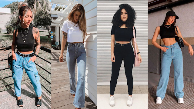 Cropped para usar com calça hot sale cintura alta